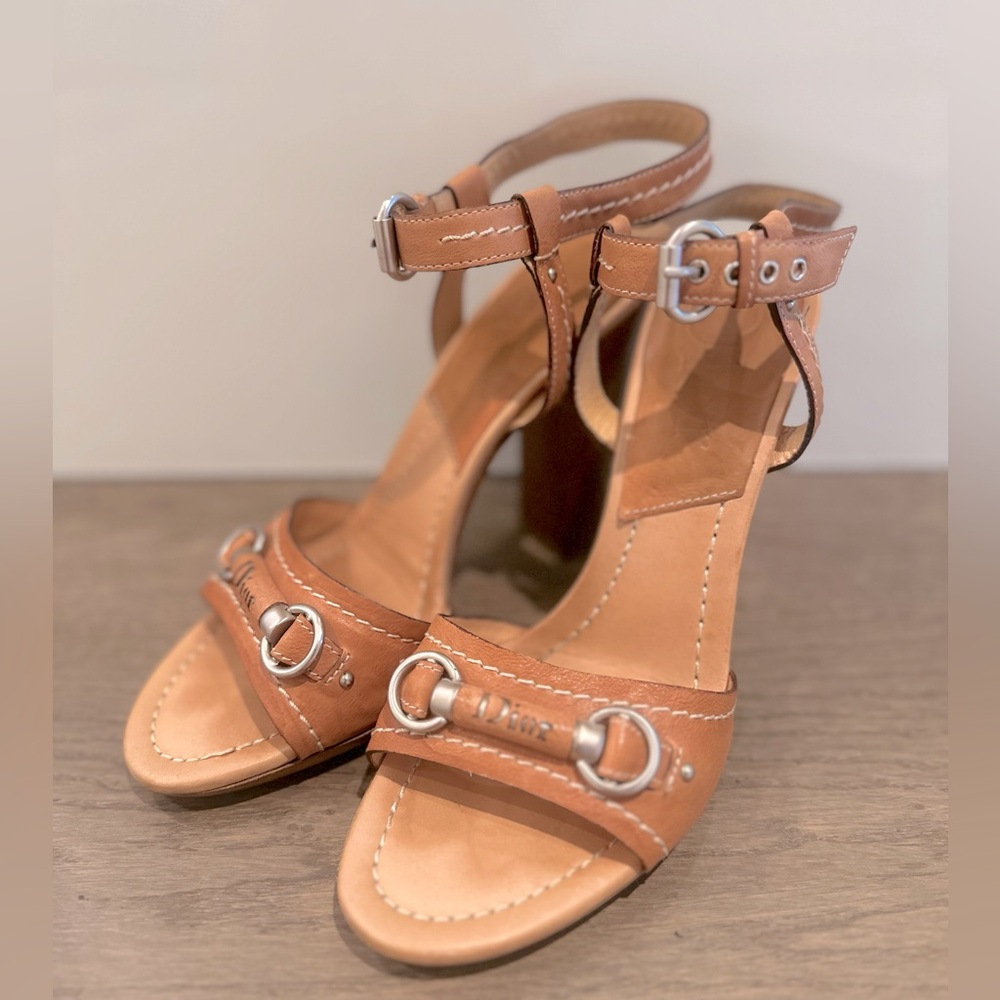 Dior Vintage My Dior sandals in caramel leather - Picture 7 of 13